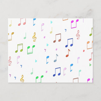 Musiknoten und Symbole Postkarte
