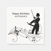 Musiknoten und Violinist Serviette (Vorderseite)