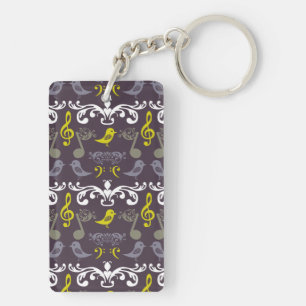 Musiknoten und Vögel Schlüsselanhänger