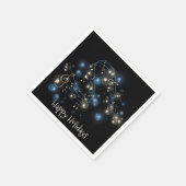 Musiknoten und Weihnachtsbeleuchtung Serviette (Ecke)