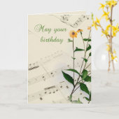 Musiknoten und Wildblumen zum Geburtstag Karte (Gelbe Blume)