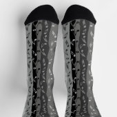 Musiknoten Vertikale Streifen Socken (Oben)