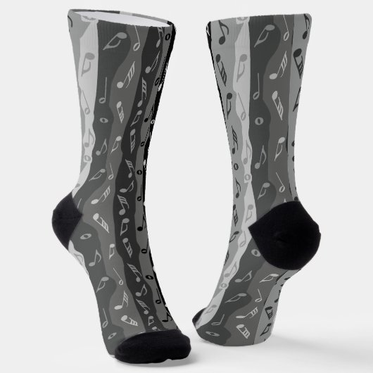Musiknoten Vertikale Streifen Socken (Gewinkelt)