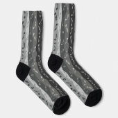 Musiknoten Vertikale Streifen Socken (Rechts)