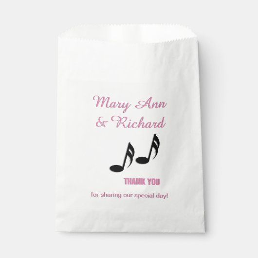 Musiknoten Vielen Dank Geschenktütchen (Vorderseite)