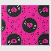 Musiknoten Vinyl Record Geschenkpapier (Flach)