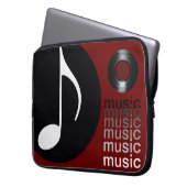 Musiknoten Vinyl Record Laptopschutzhülle (Vorderseite Links)