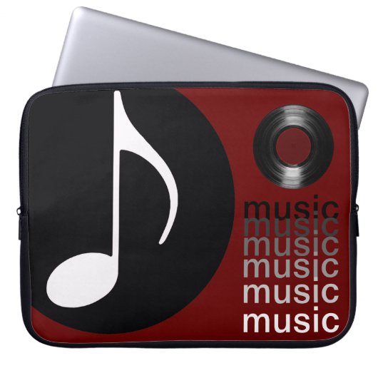 Musiknoten Vinyl Record Laptopschutzhülle (Vorderseite)