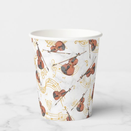 Musiknoten Violin Weihnachtsfeiertag Pappbecher (Rückseite)