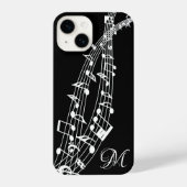 Musiknoten Vorgabe-Name des Monogramms iPhone Hülle (Rückseite)