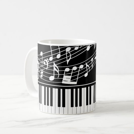 Musiknoten Vorgabe-Name des Monogramms Kaffeetasse (Vorderseite Links)