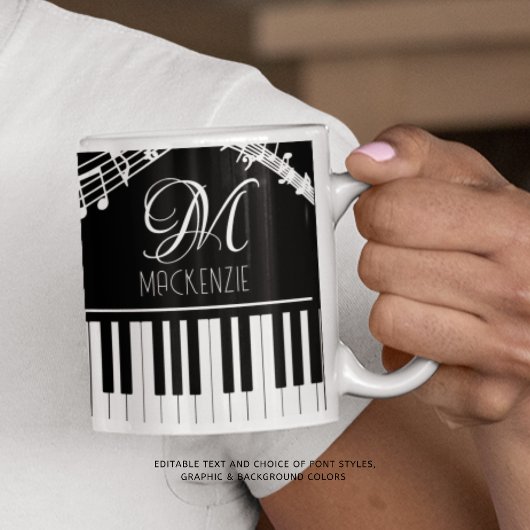 Musiknoten Vorgabe-Name des Monogramms Kaffeetasse