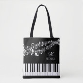 Musiknoten Vorgabe-Name des Monogramms Tasche (Vorderseite)
