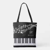 Musiknoten Vorgabe-Name des Monogramms Tasche (Rückseite)