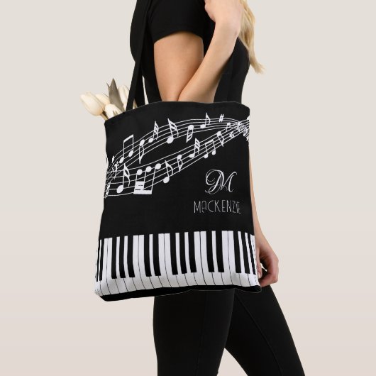 Musiknoten Vorgabe-Name des Monogramms Tasche (Von Nahem)
