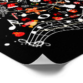 Musiknoten Weihnachtsbaum Musical Teacher Music X Poster (Ecke)