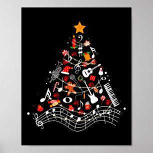 Musiknoten Weihnachtsbaum Musical Teacher Music X Poster