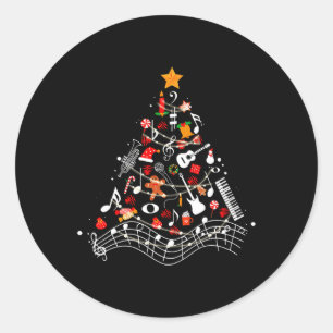 Musiknoten Weihnachtsbaum Musical Teacher Music X Runder Aufkleber