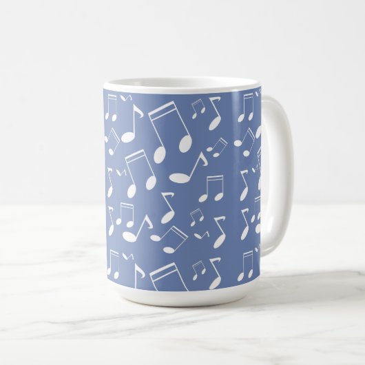 Musiknoten weiß kaffeetasse (VorderseiteRechts)