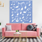 Musiknoten weiß leinwanddruck (Insitu (Wohnzimmer))