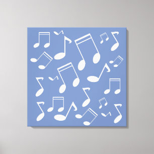 Musiknoten weiß leinwanddruck