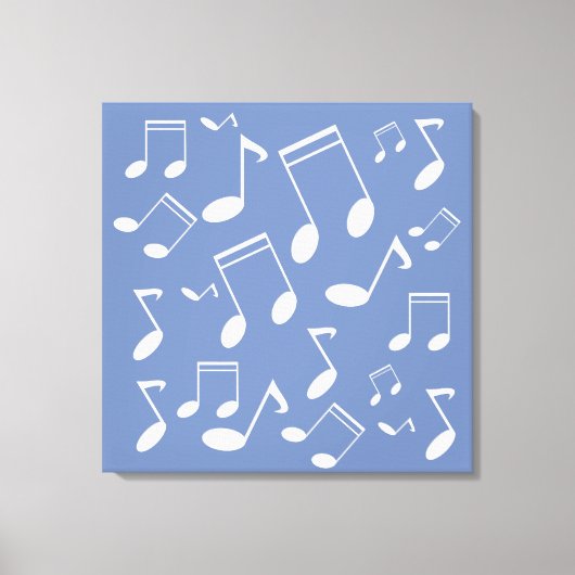 Musiknoten weiß leinwanddruck (Vorderseite)