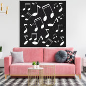 Musiknoten weiß leinwanddruck (Insitu (Wohnzimmer))