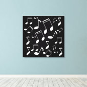 Musiknoten weiß leinwanddruck (Insitu (Holzboden))