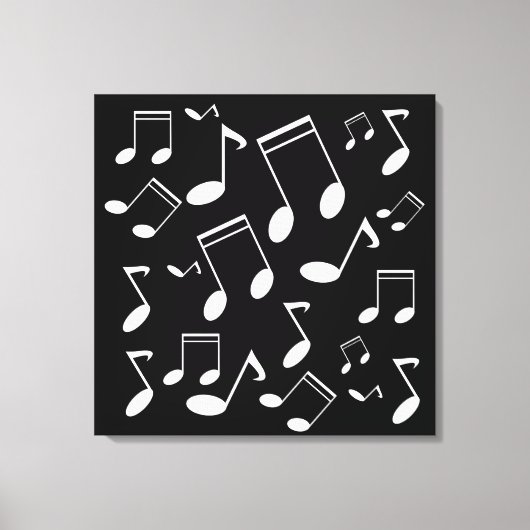 Musiknoten weiß leinwanddruck (Vorderseite)