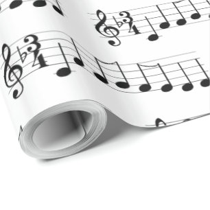 Musiknoten wünschen wir Ihnen frohen Geschenkpapier