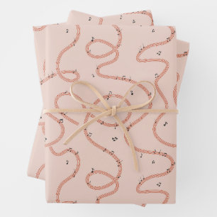 Musiknoten Zeichen zusätzliche Pink Geschenkpapier Set