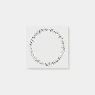 Musiknoten zur Notenschrift Post-it Klebezettel