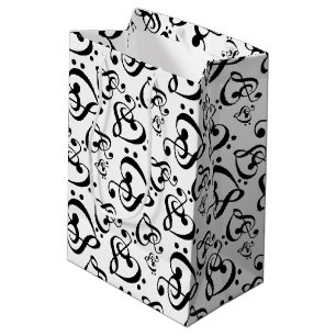 Musiknotenclef-Herzen Mittlere Geschenktüte