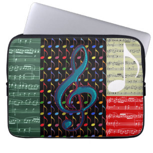 Musiknotenmischmuster Laptopschutzhülle