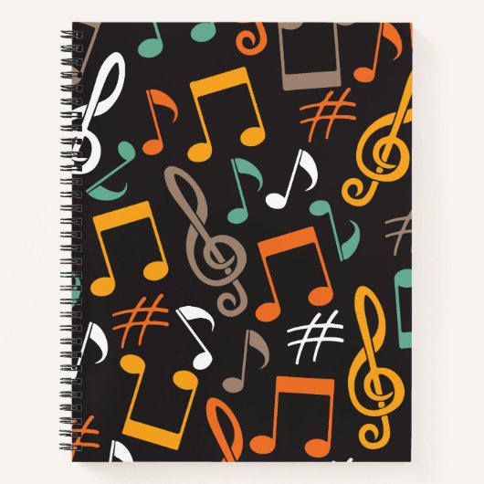 Musiknotenmuster Notizblock (Vorderseite)
