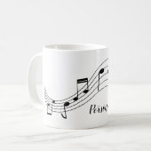 Musiknotens Black Gray Stilvoll Personalisiert Kaffeetasse (Vorderseite Links)