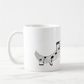 Musiknotens Black Gray Stilvoll Personalisiert Kaffeetasse (Links)