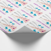 Musiknotens Blauer Vogelgezwitscher Geburtstag bun Geschenkpapier (Ecke)