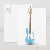 Musiknotens Blue Chevrons Zigzags Pattern Destiny Postkarte (Vorne/Hinten)