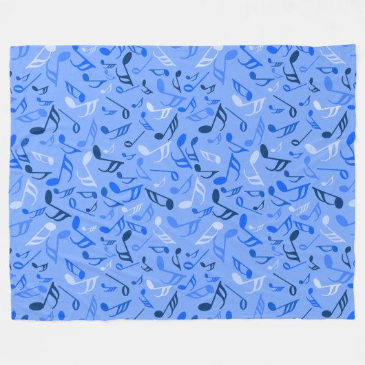 Musiknotens Blue Fleecedecke (Vorderseite (Horizontal))