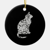 Musiknotens Cat Lover - Minimalistisch Musiker Keramik Ornament (Vorne)