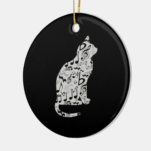 Musiknotens Cat Lover - Minimalistisch Musiker Keramik Ornament (Links)