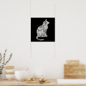 Musiknotens Cat Lover - Minimalistisch Musiker Poster (Küche)