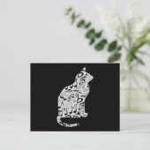 Musiknotens Cat Lover - Minimalistisch Musiker Postkarte (Stehend Vorderseite)