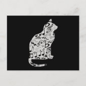 Musiknotens Cat Lover - Minimalistisch Musiker Postkarte (Vorderseite)