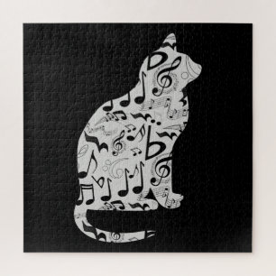 Musiknotens Cat Lover - Minimalistisch Musiker Puzzle
