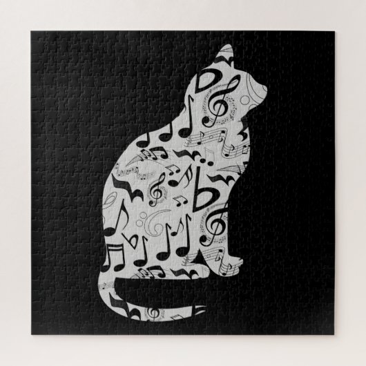 Musiknotens Cat Lover - Minimalistisch Musiker Puzzle (Vertikal)