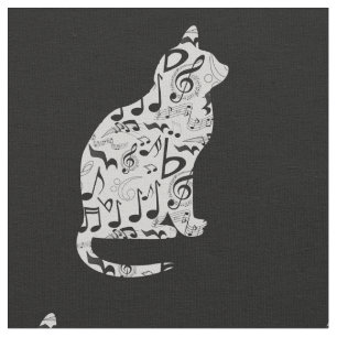 Musiknotens Cat Lover - Minimalistisch Musiker Stoff