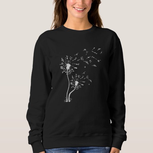 Musiknotens Dandelion Blume Sweatshirt (Vorderseite)