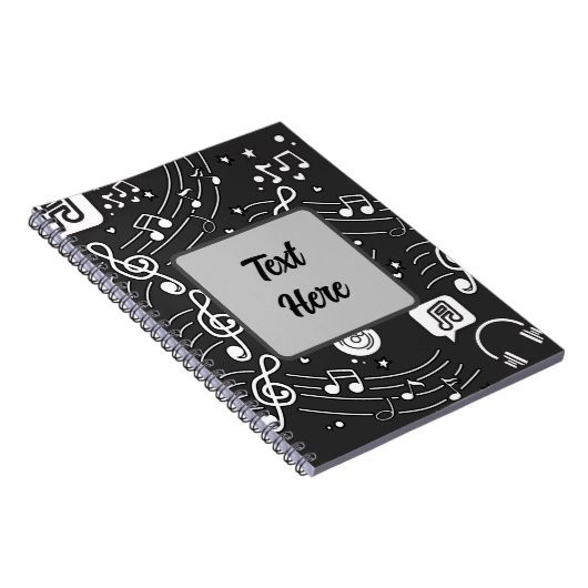 Musiknotens Doodle Spiral Notebook - Ideal für M Notizblock (Rechte Seite)